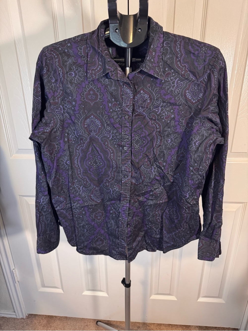 Lauren Ralph Lauren Purple Paisley Button-Down Shirt